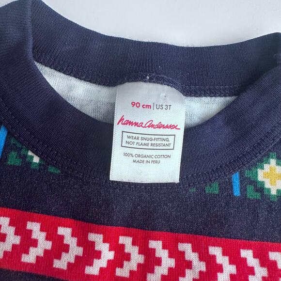 Hanna Andersson Fair Isle Christmas Pajama Top - Size 3T - Picture 2 of 3